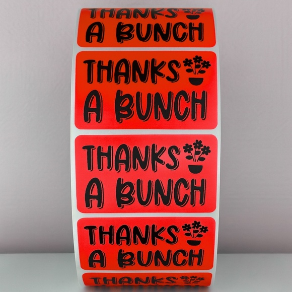 Flower Thanks A Bunch Stickers Small Business Supplies thank you sticker 2" - Picture 9 of 11